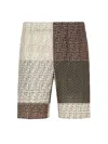 Fendi All-over Ff Print Panelled Bermuda Shorts In Brown