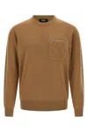 Fendi Ff Pocket Sweater Sweaters And Cardigans Beige In Brown