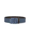 Fendi Men "ff" Reversible Belt In Blue
