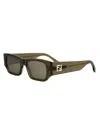 Fendi Ff Squared 54mm Rectangular Sunglasses In Multi