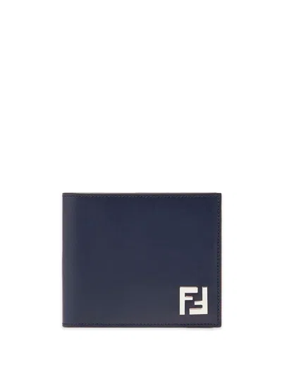 Fendi Ff Squared Bi-fold Wallet In Blue