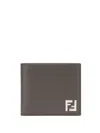 Fendi Men Ff Squared Bifold Wallet In Gray