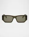 Fendi Ff Squared 54mm Rectangular Sunglasses In Black