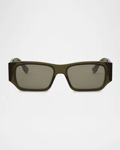 FENDI MEN'S FF SQUARED RECTANGLE SUNGLASSES