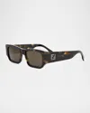 Fendi Ff Squared Fe40144i 52e In Dark Havana Brown