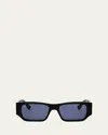 Fendi Ff Squared 54mm Rectangular Sunglasses In Shiny Blackblue