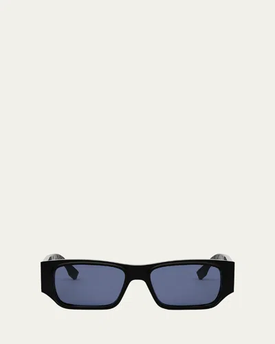 FENDI MEN'S FF SQUARED RECTANGLE SUNGLASSES