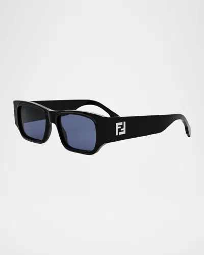 FENDI MEN'S FF SQUARED RECTANGLE SUNGLASSES