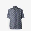 Fendi Blue Printed Silk Shirt
