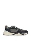 Fendi Flow Low-top Sneakers In Suede And Smooth Calf Leather In Blue