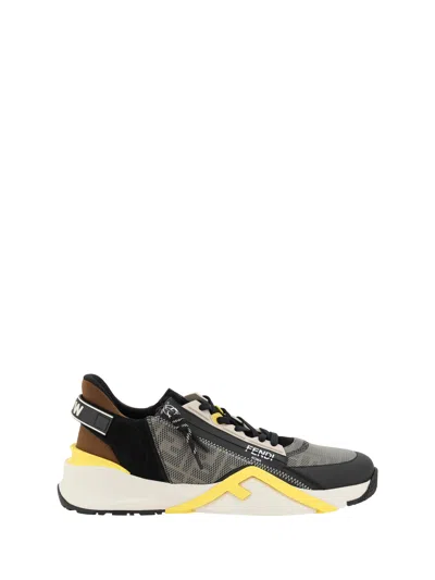 Fendi Men Flow Sneakers In Multicolour