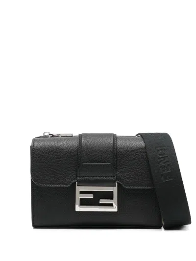 FENDI FENDI MEN FULL-GRAIN LEATHER DOUBLE BAGUETTE BAG