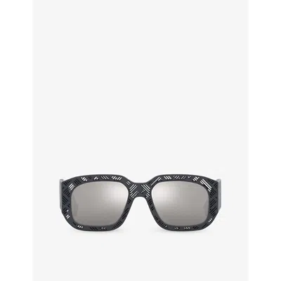 Fendi Mens Grey Fe40113i Shadow Rectangle-frame Acetate Sunglasses