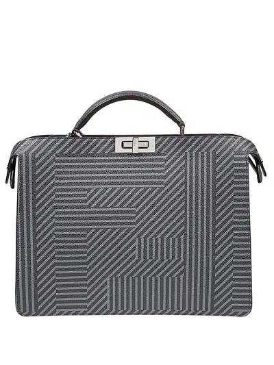 Fendi Men Handbag With Logo In Black