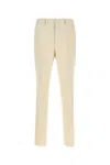 Fendi Wool Trousers With Back Pockets And Belt Loops In Neutral