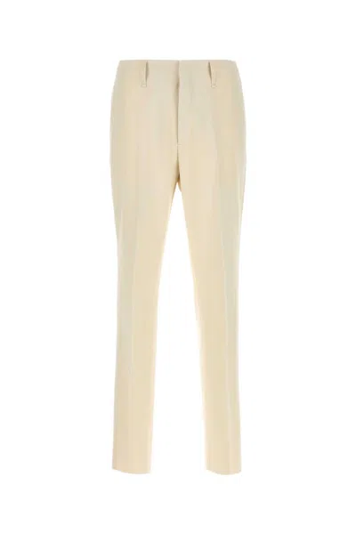 FENDI FENDI MEN IVORY GABARDINE PANT
