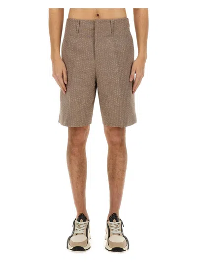 FENDI MEN'S JACQUARD BERMUDA SHORTS