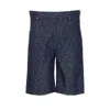 Fendi Men Jacquard Ff Logo Short Jeans In Blue