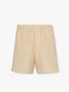 Fendi Men Jacquard Linen And Cotton Bermuda Shorts With All-over Ff Motif In Brown