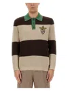 Fendi Cotton Knitted Polo In Multi
