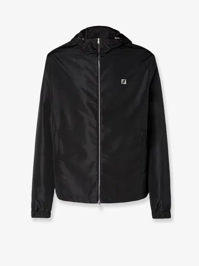 Fendi Men K-way Ny Nylon Jacket In Black