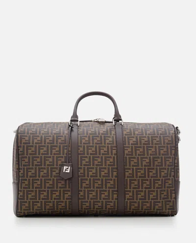 Fendi Men Large Boston Bag In Brown