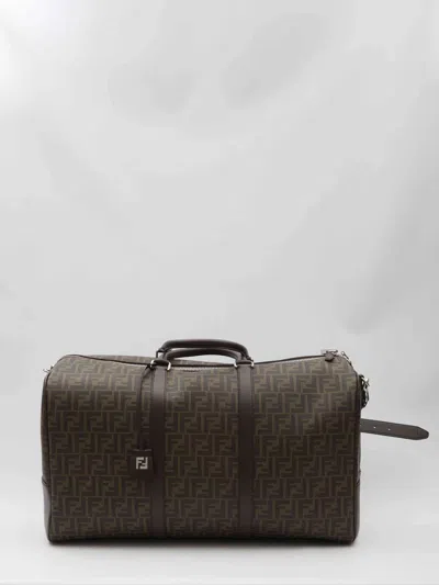 Fendi Men Large Boston Ff Duffle In White
