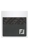 Fendi Squared Ff Military Green Card Holder In Green