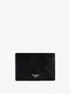 Fendi Men Leather Cardholder With Ff Motif In Multi