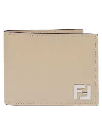 Fendi Men Leather Clutch Bag In White
