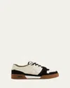 Fendi Men Low Top Sneaker In Calfskin With Logo In Multi