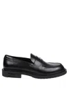 Fendi Frame Slip-on Leather Loafers In Black