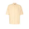 Fendi Men Jacquard Linen And Cotton Shirt With All-over Ff Embroidery In Pink