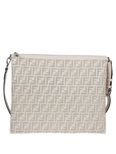 Fendi Men Logo Bag In White