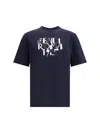 Fendi T-shirt Dark Blue Cotton T-shirt In Blue