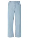 Fendi Men High Waist Jeans In Blue