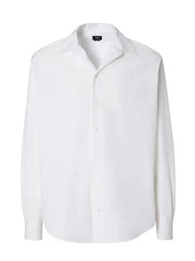 Fendi Men's Long Sleeve Button-up Shirt In White