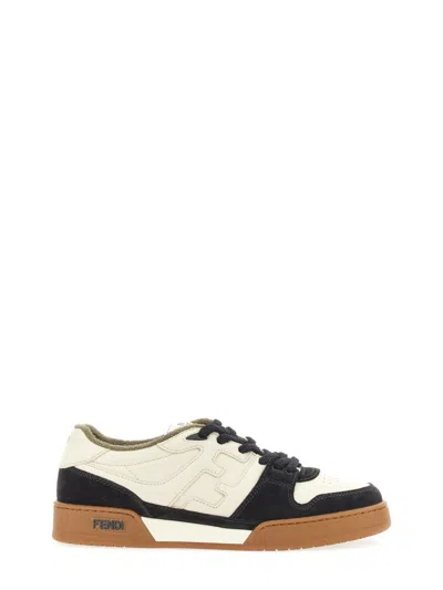 Fendi Match Leather And Suede Sneakers In Multi