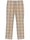 Fendi Beige Cotton Check Pants In Multicolor