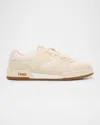 Fendi Match Ff Jacquard And Leather Sneakers In Neutral