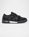 Fendi Low-top Round Toe Rubber Sole Sneakers In Dk Grey Grigne