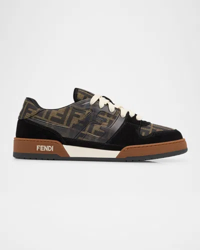 FENDI MEN'S MATCH FF JACQUARD LOW-TOP SNEAKERS