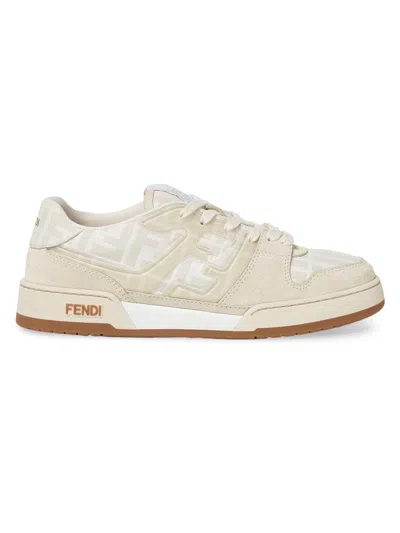 Fendi Match Ff-jacquard Low-top Sneakers In Neutral