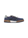 Fendi Match Denim Ff Embossed Sneakers Blue In Blue