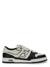 Fendi Leather Sneakers With Ff Lateral Logo In Multi