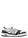 Fendi Leather Sneakers With Ff Lateral Logo In Multi