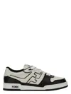 Fendi Leather Sneakers With Ff Lateral Logo In Multi