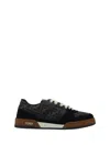 Fendi Match Low-top Ff Jacquard Fabric And Suede Sneakers In Brown