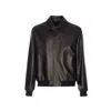 Fendi Pointed-collar Leather Jacket In Multi
