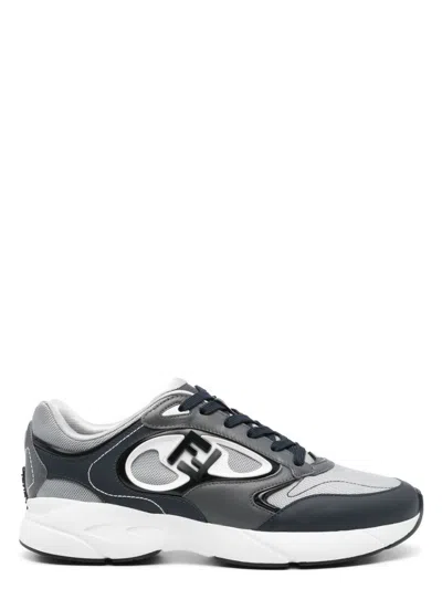 FENDI MEN'S MESH AND LEATHERFORWARD SNEAKERS
